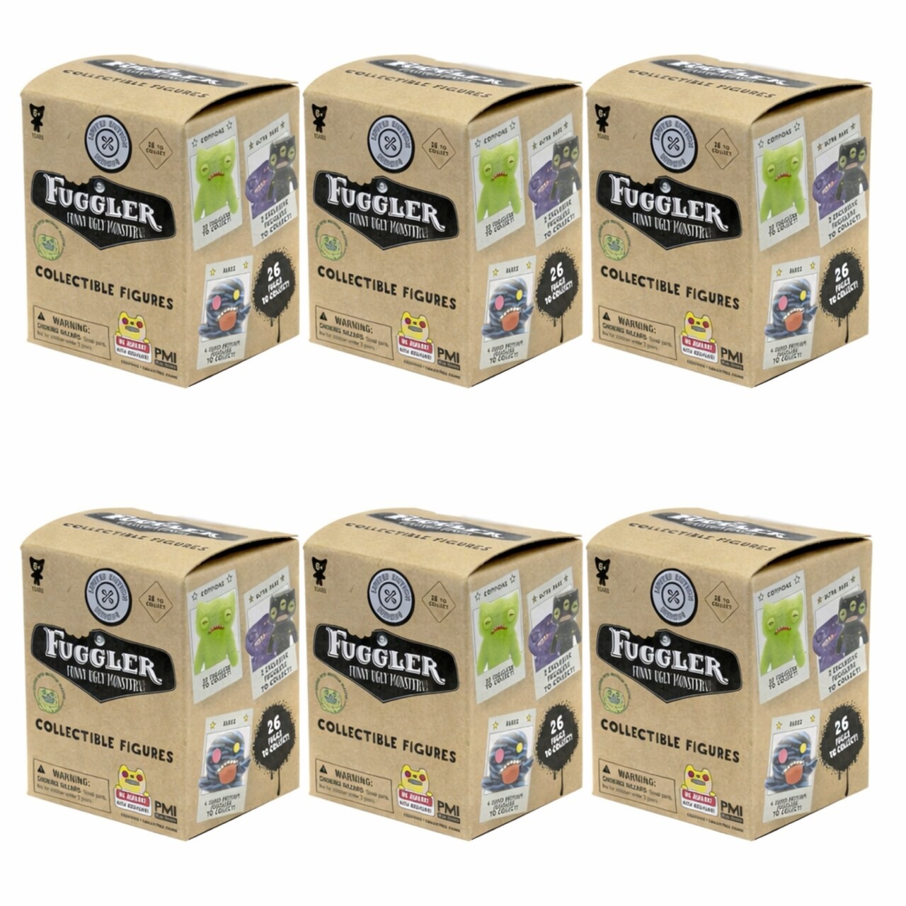 Pack of 6 Zuru Fuggler Mystery Collectible Mini Figures Limited Edition Designs